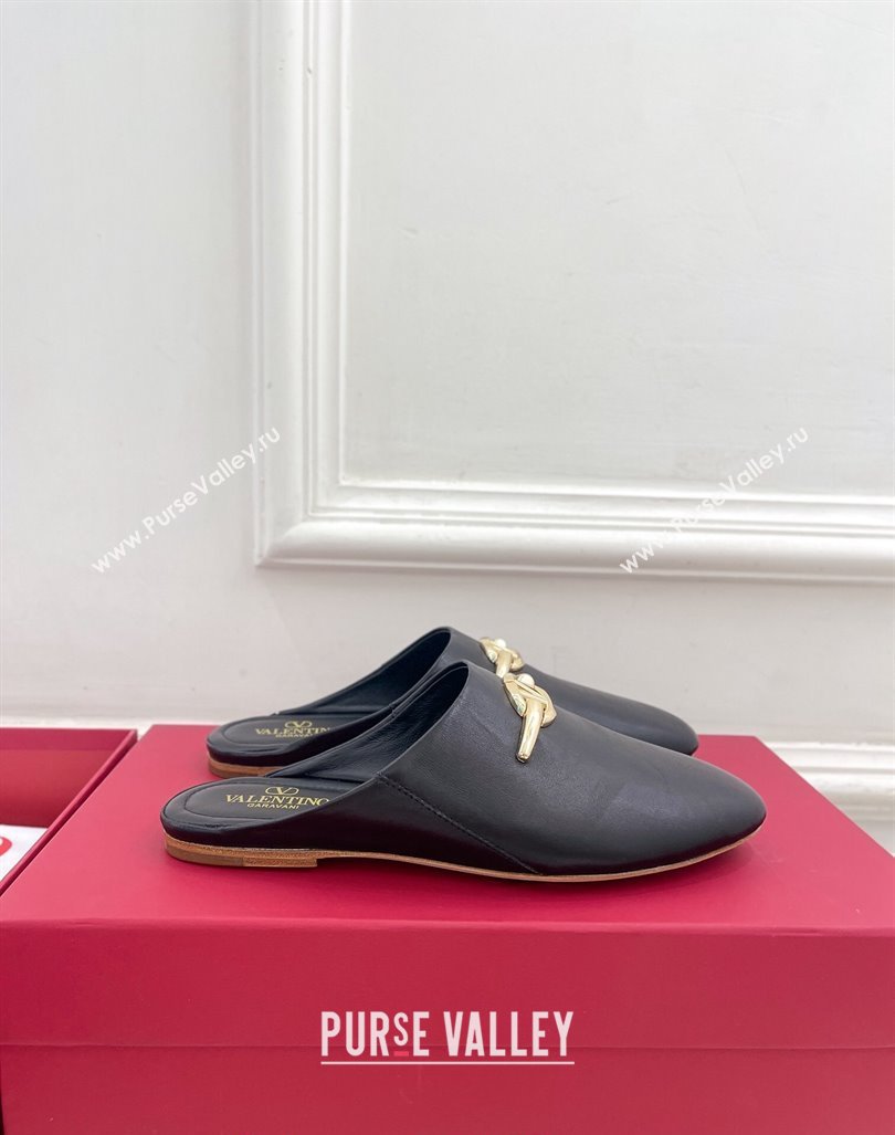 Valentino The Bold Edition VLogo Flat Mules Black 2024 0429 (MD-240429089)