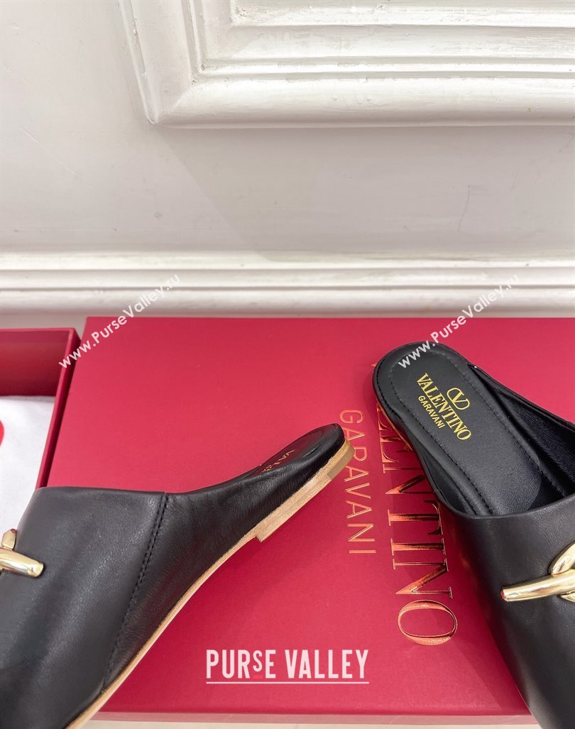 Valentino The Bold Edition VLogo Flat Mules Black 2024 0429 (MD-240429089)