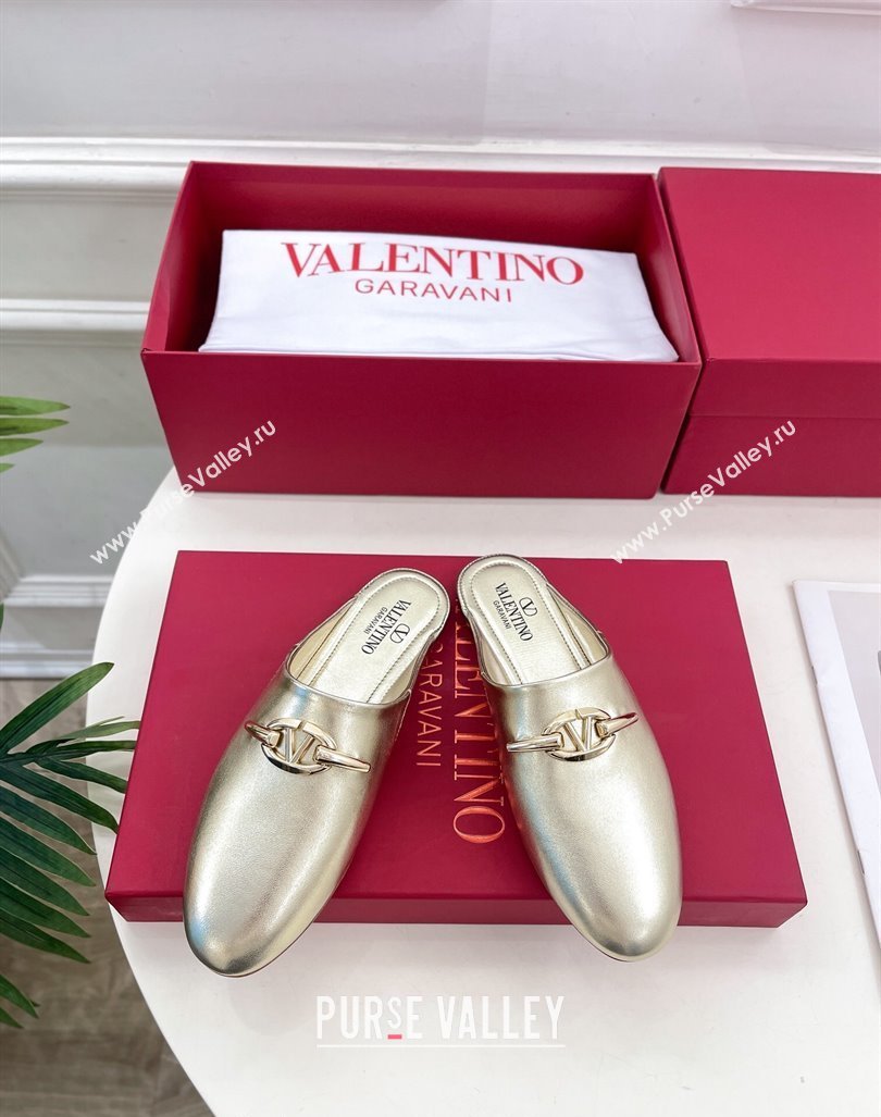 Valentino The Bold Edition VLogo Flat Mules Gold 2024 0429 (MD-240429091)