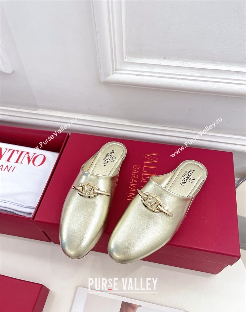 Valentino The Bold Edition VLogo Flat Mules Gold 2024 0429 (MD-240429091)