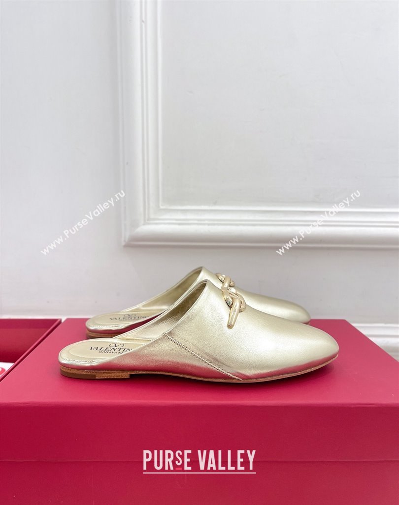 Valentino The Bold Edition VLogo Flat Mules Gold 2024 0429 (MD-240429091)