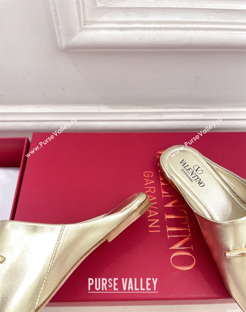 Valentino The Bold Edition VLogo Flat Mules Gold 2024 0429 (MD-240429091)