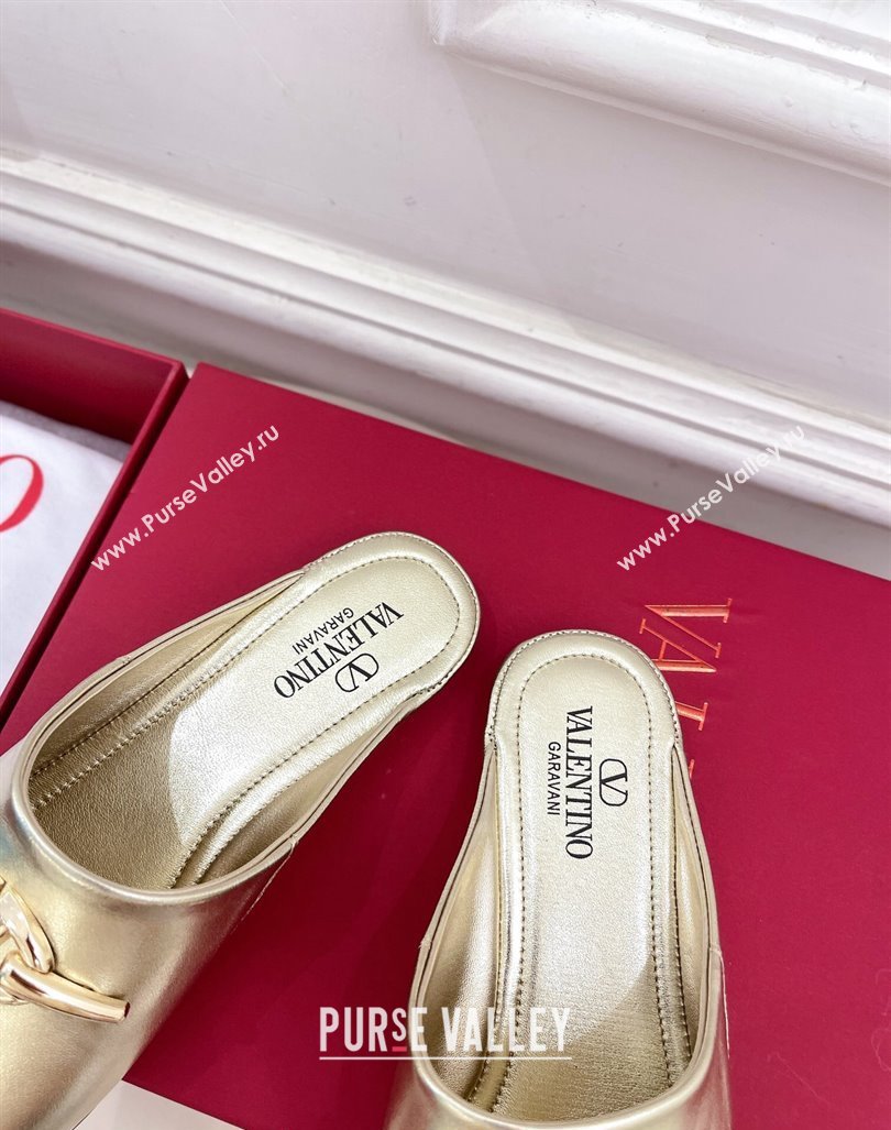 Valentino The Bold Edition VLogo Flat Mules Gold 2024 0429 (MD-240429091)