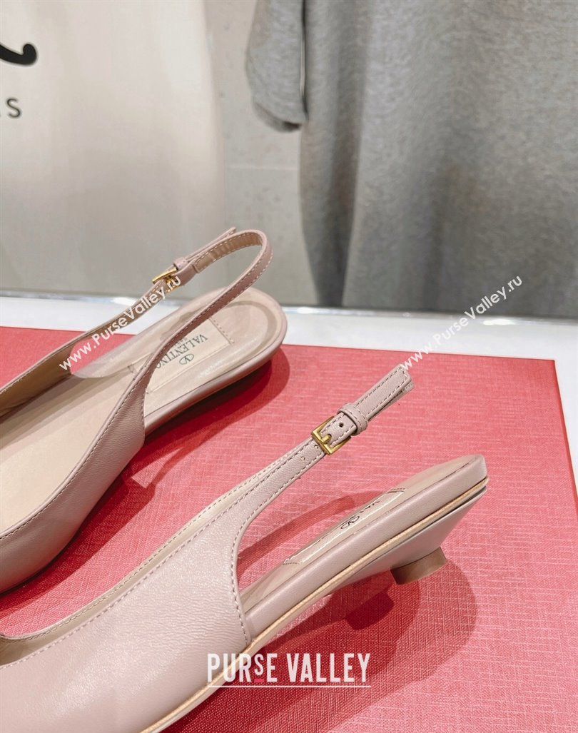 Valentino The Bold Edition VLogo Calfskin Slingback Ballerinas Dusty Pink 2024 0429 (MD-240429162)