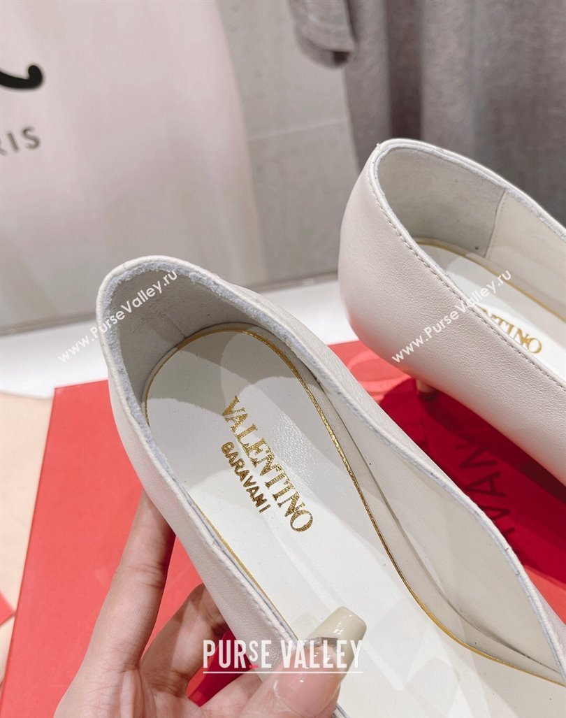 Valentino The Bold Edition VLogo Square Pumps 6.5cm in Calfskin White 2024 (MD-240429181)