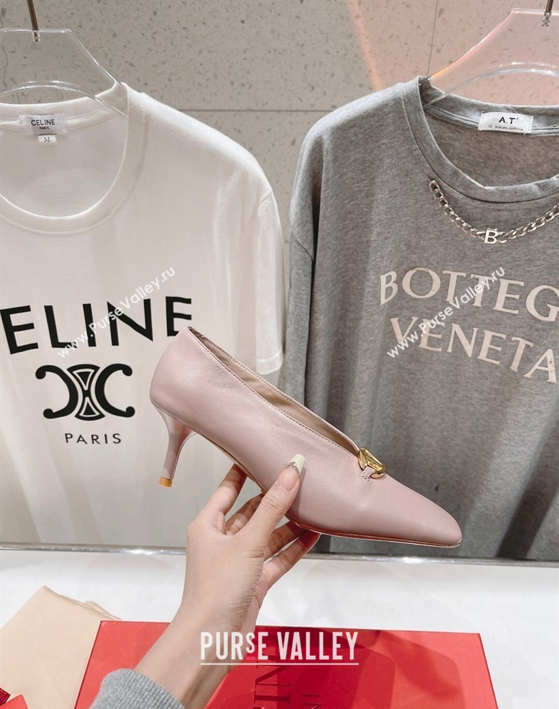 Valentino The Bold Edition VLogo Square Pumps 6.5cm in Calfskin Dusty Pink 2024 (MD-240429183)