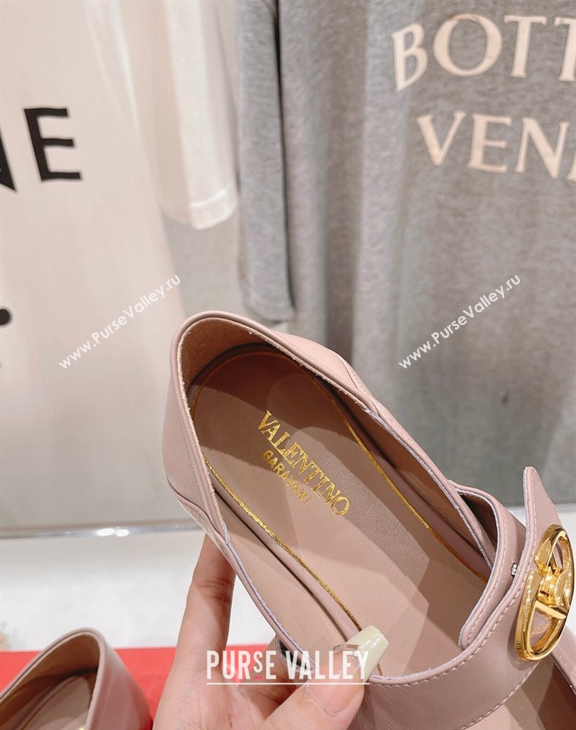 Valentino The Bold Edition VLogo Calfskin Ballerinas Flat Dusty Pink 2024 0429 (MD-240429194)