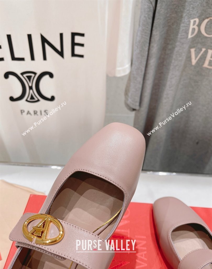 Valentino The Bold Edition VLogo Calfskin Ballerinas Flat Dusty Pink 2024 0429 (MD-240429194)