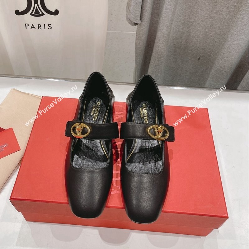 Valentino The Bold Edition VLogo Calfskin Ballerinas Flat Black 2024 0429 (MD-240429196)