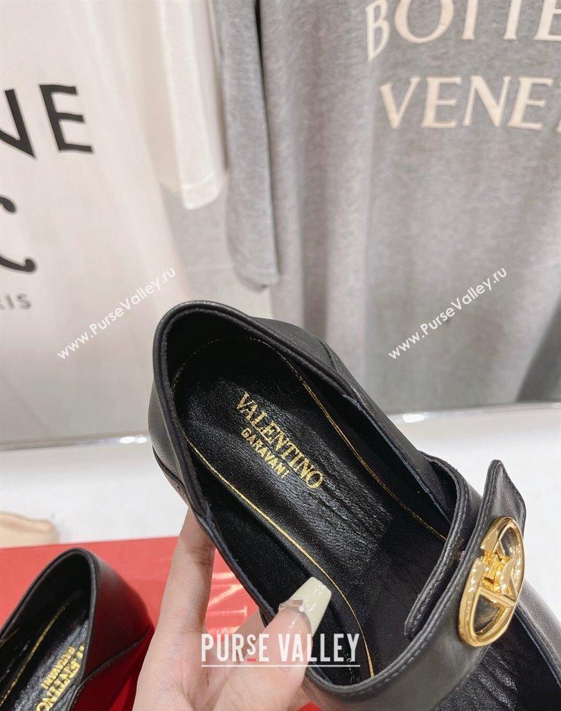 Valentino The Bold Edition VLogo Calfskin Ballerinas Flat Black 2024 0429 (MD-240429196)