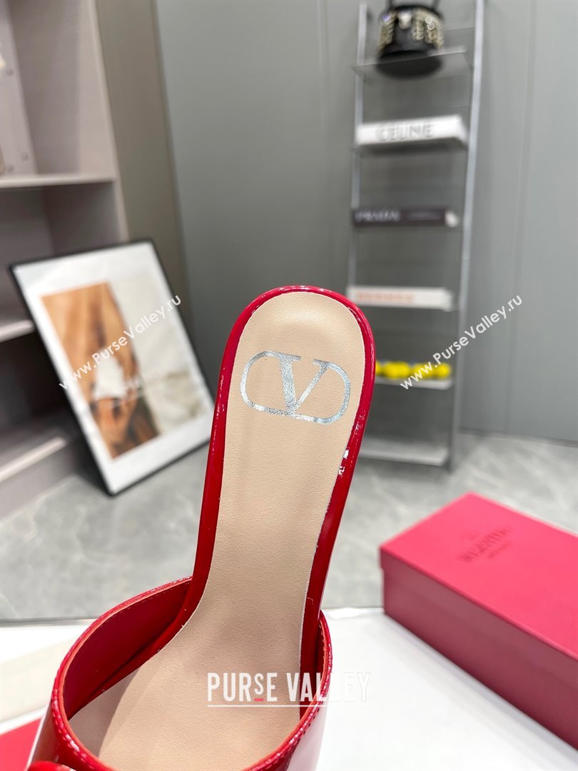 Valentino VLogo Patent Calfskin Heel Slide Sandals 6cm Red 2024 042902 (XL-240429031)