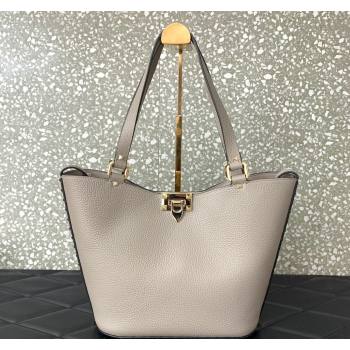 Valentino Rockstud Calfskin Shopping bag Grey 2024 0055 (LN-2405241138)