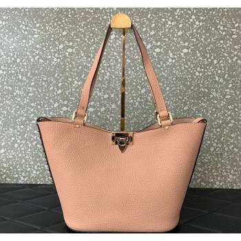 Valentino Rockstud Calfskin Shopping bag Light Pink 2024 0055 (LN-2405241139)