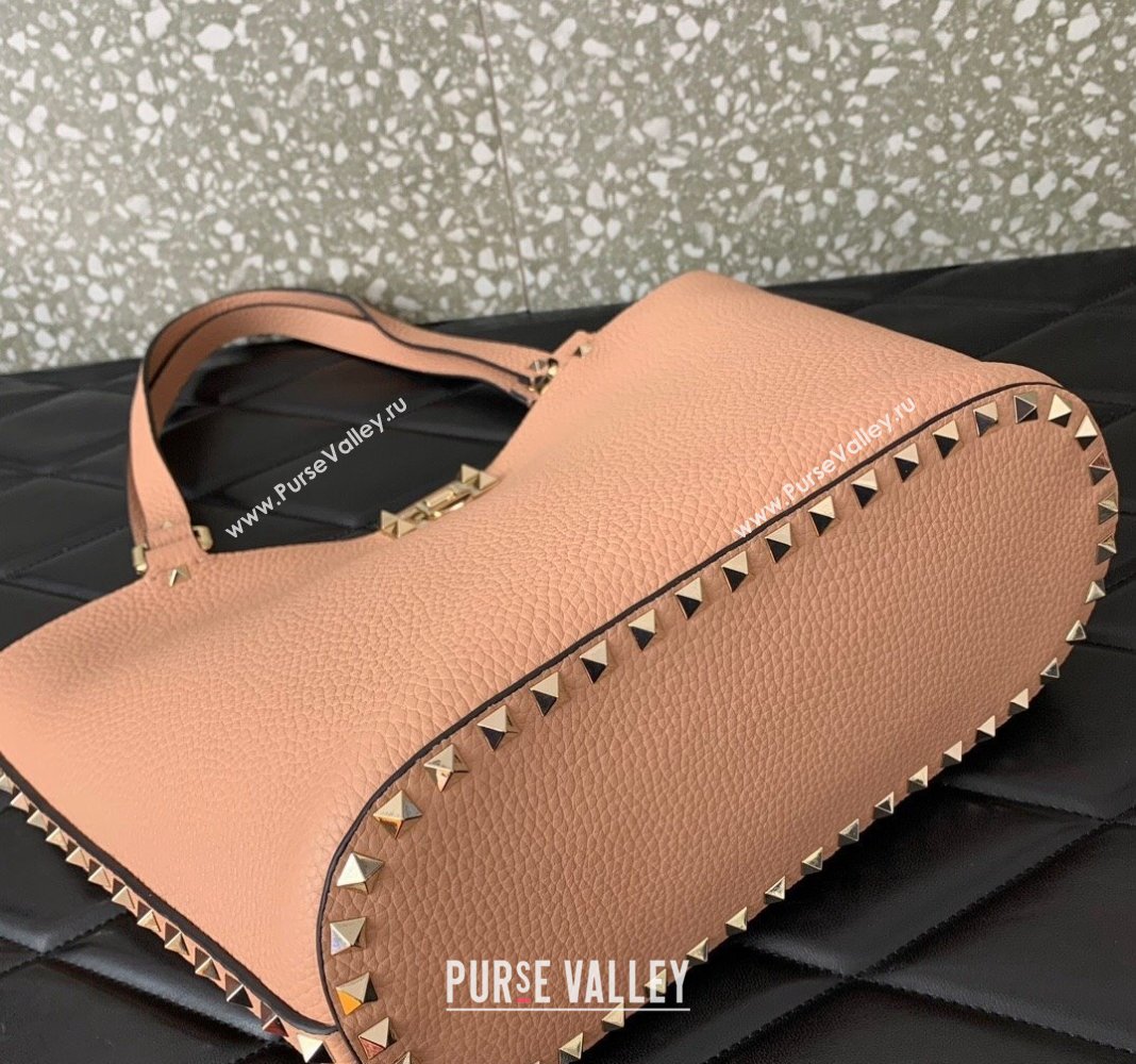 Valentino Rockstud Calfskin Shopping bag Light Pink 2024 0055 (LN-2405241139)