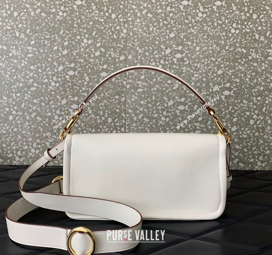 Valentino VLogo 1960 Nappa Leather Medium Shoulder bag White 2024 6049 (LN-2405241131)