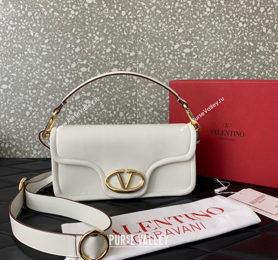 Valentino VLogo 1960 Nappa Leather Medium Shoulder bag White 2024 6049 (LN-2405241131)