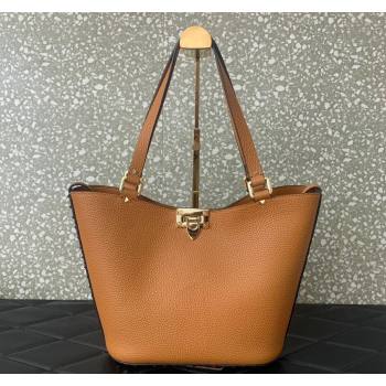 Valentino Rockstud Calfskin Shopping bag Clay Brown 2024 0055 (LN-2405241134)