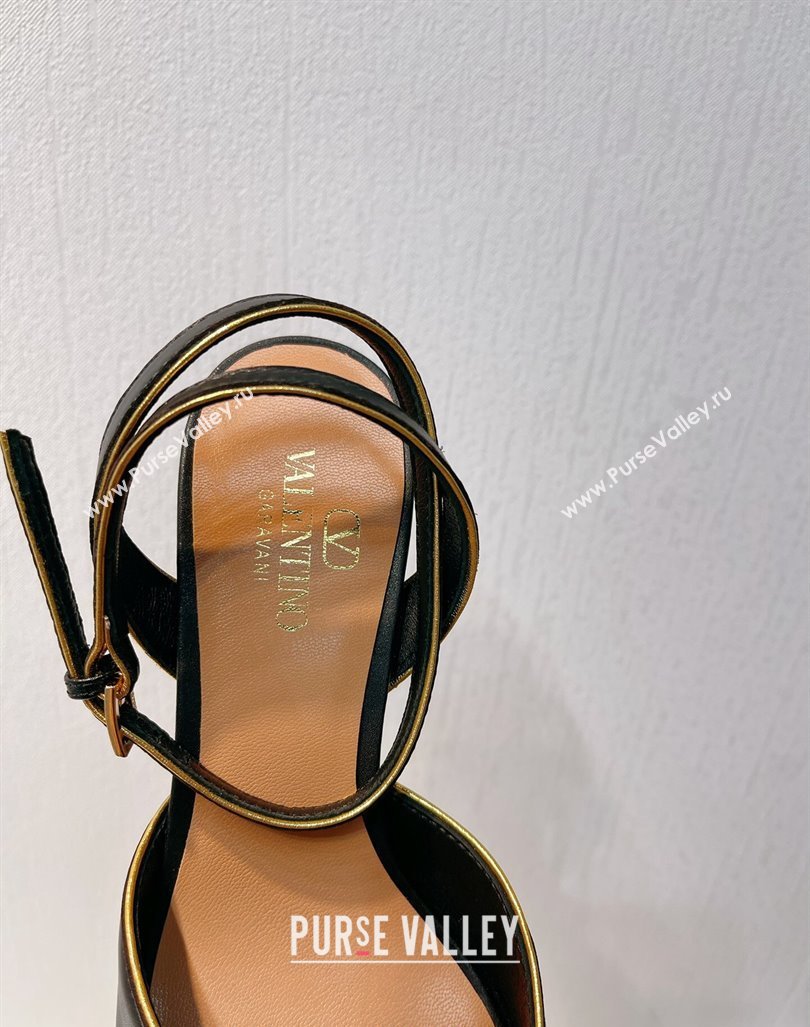 Valentino The Bold Edition VLogo Heel Sandals in Calfskin Black 2024 0612 (MD-240612019)