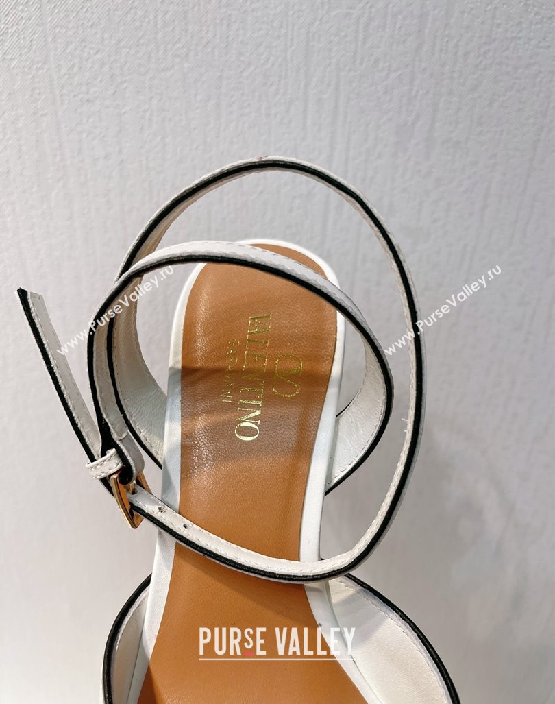 Valentino The Bold Edition VLogo Heel Sandals in Calfskin White 2024 0612 (MD-240612018)