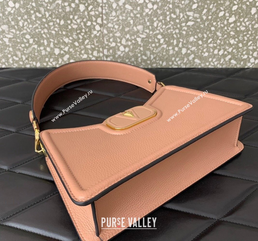 Valentino VLogo Signature Shoulder bag in Soft Grained Calfskin Rose Beige 2024 0119 (LN-240624011)