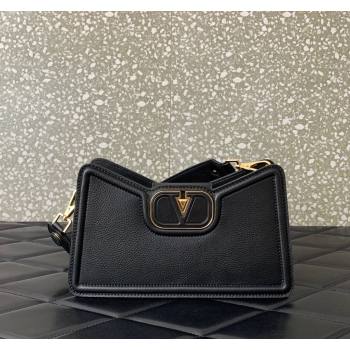 Valentino VLogo Signature Shoulder bag in Soft Grained Calfskin Black 2024 0119 (LN-240624013)