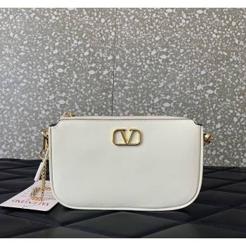 Valentino Mini VLogo Signature Calfskin Crossbody Bag White 2024 VLTN079 (LN-240624016)