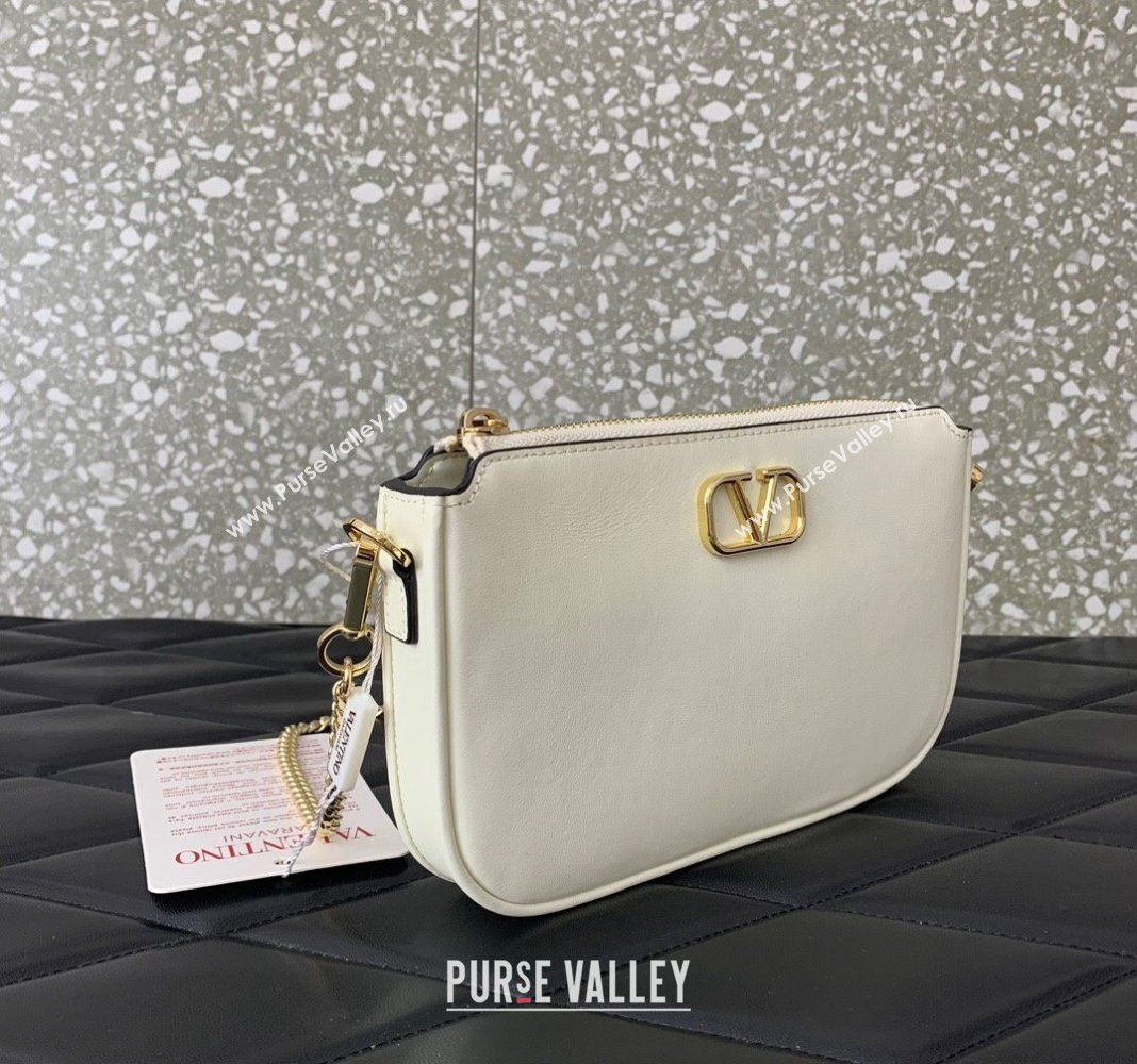 Valentino Mini VLogo Signature Calfskin Crossbody Bag White 2024 VLTN079 (LN-240624016)