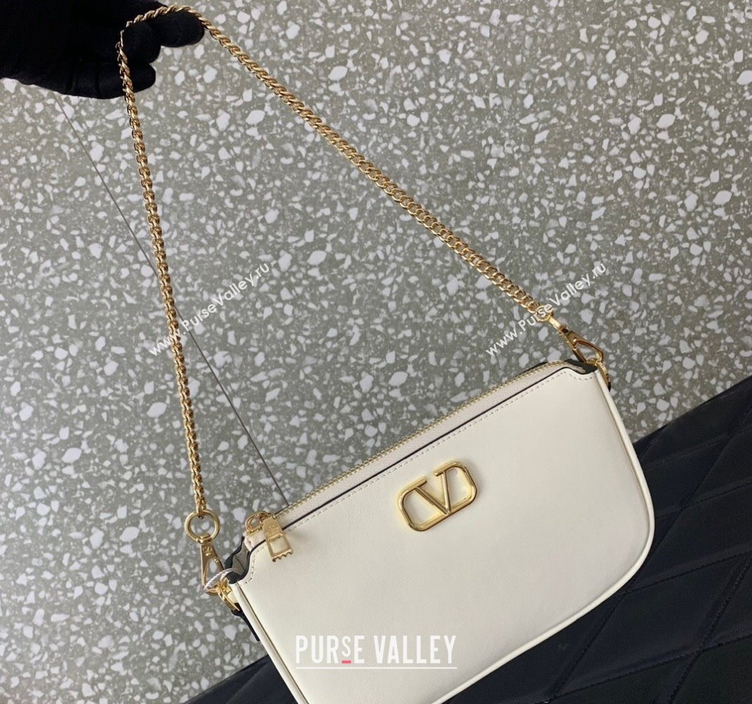 Valentino Mini VLogo Signature Calfskin Crossbody Bag White 2024 VLTN079 (LN-240624016)