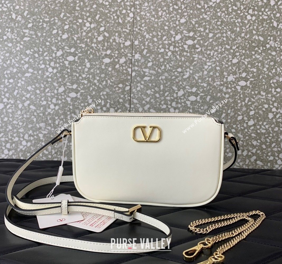 Valentino Mini VLogo Signature Calfskin Crossbody Bag White 2024 VLTN079 (LN-240624016)