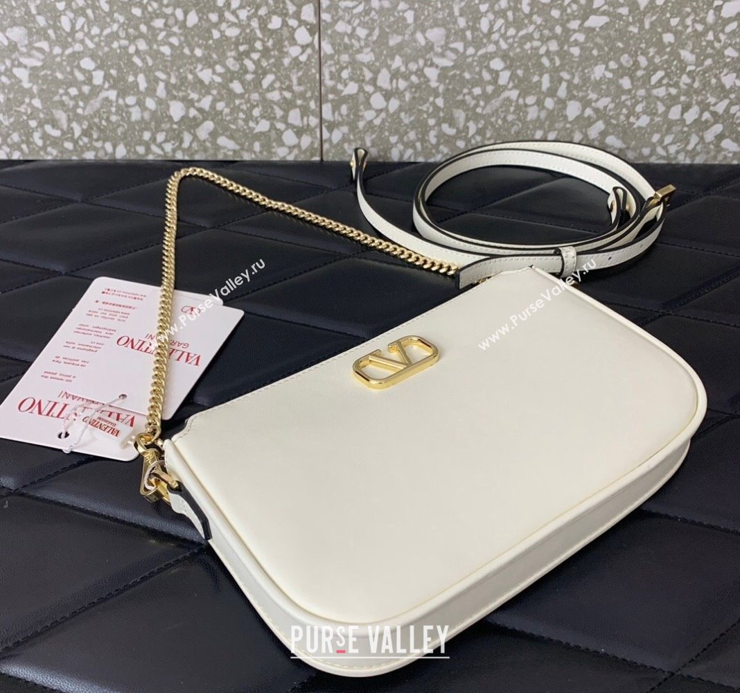 Valentino Mini VLogo Signature Calfskin Crossbody Bag White 2024 VLTN079 (LN-240624016)