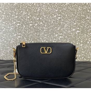 Valentino Mini VLogo Signature Calfskin Crossbody Bag Black 2024 VLTN079 (LN-240624017)