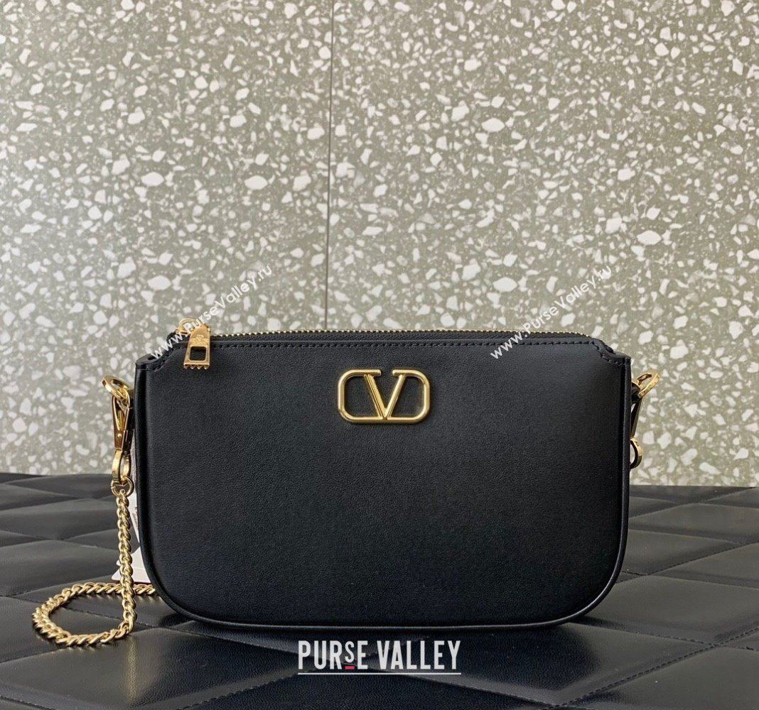 Valentino Mini VLogo Signature Calfskin Crossbody Bag Black 2024 VLTN079 (LN-240624017)