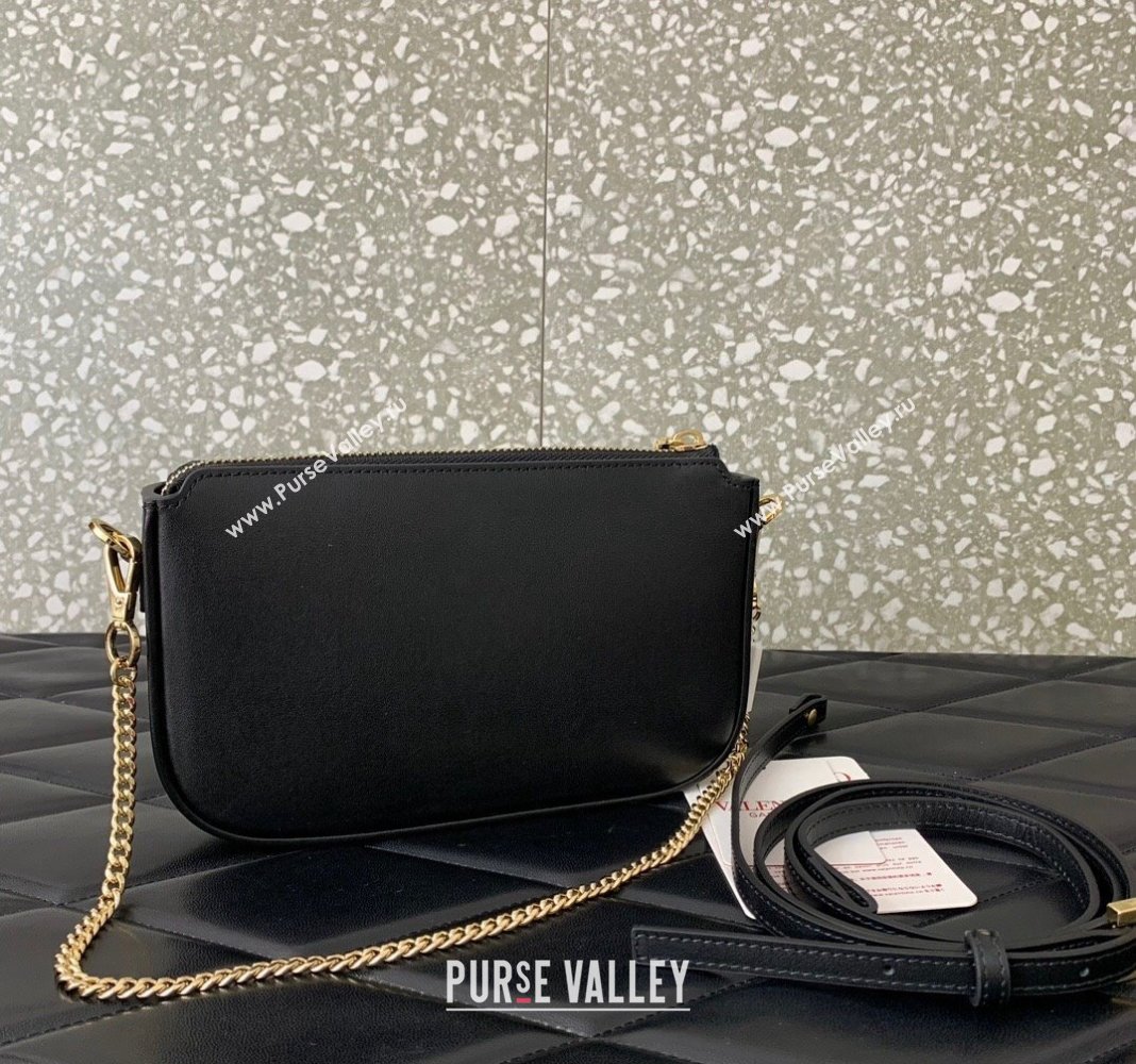 Valentino Mini VLogo Signature Calfskin Crossbody Bag Black 2024 VLTN079 (LN-240624017)