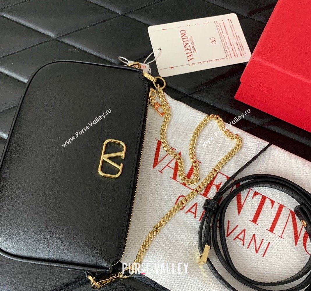 Valentino Mini VLogo Signature Calfskin Crossbody Bag Black 2024 VLTN079 (LN-240624017)