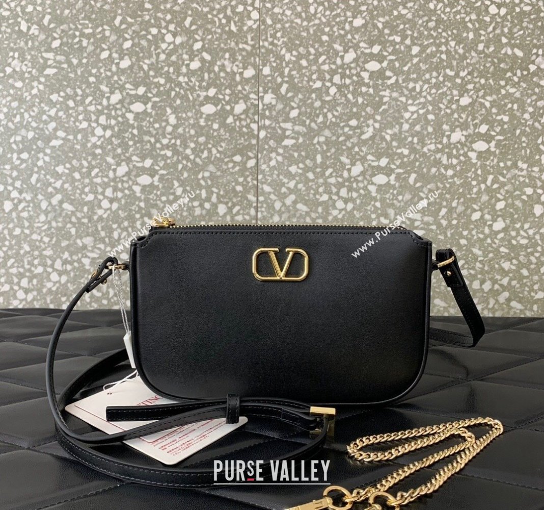 Valentino Mini VLogo Signature Calfskin Crossbody Bag Black 2024 VLTN079 (LN-240624017)