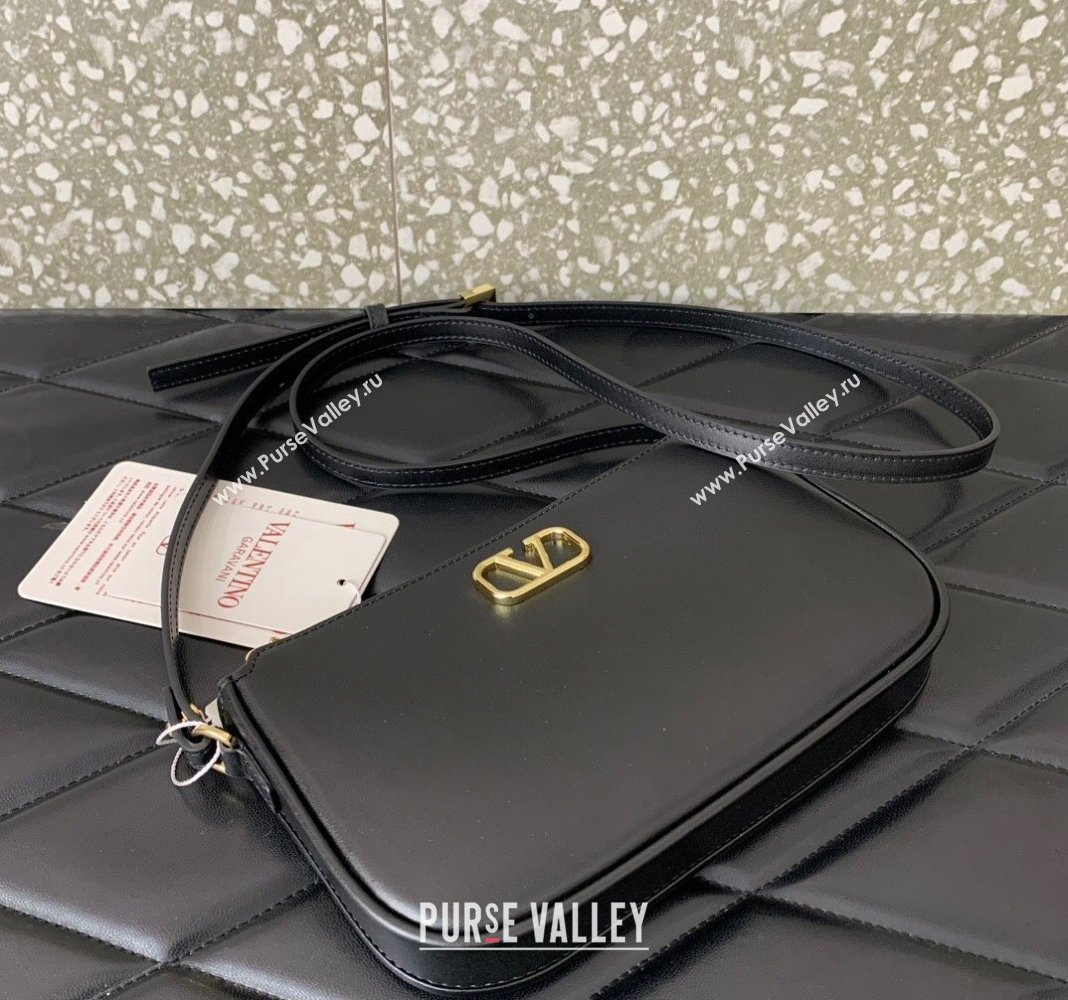 Valentino Mini VLogo Signature Calfskin Crossbody Bag Black 2024 VLTN079 (LN-240624017)