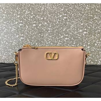 Valentino Mini VLogo Signature Calfskin Crossbody Bag Light Pink 2024 VLTN079 (LN-240624018)