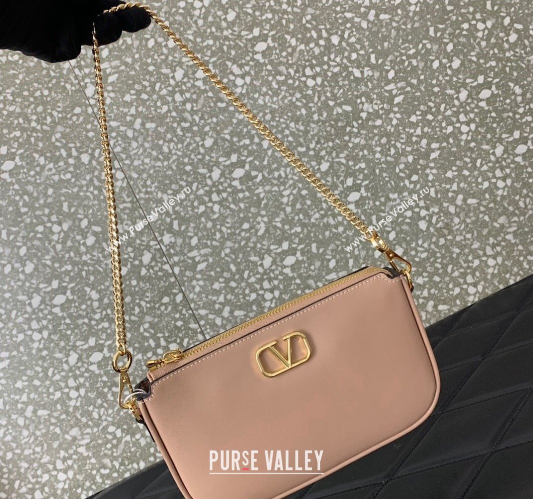 Valentino Mini VLogo Signature Calfskin Crossbody Bag Light Pink 2024 VLTN079 (LN-240624018)