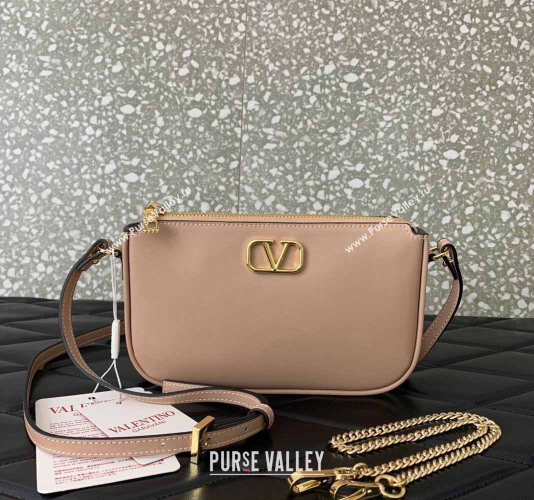 Valentino Mini VLogo Signature Calfskin Crossbody Bag Light Pink 2024 VLTN079 (LN-240624018)