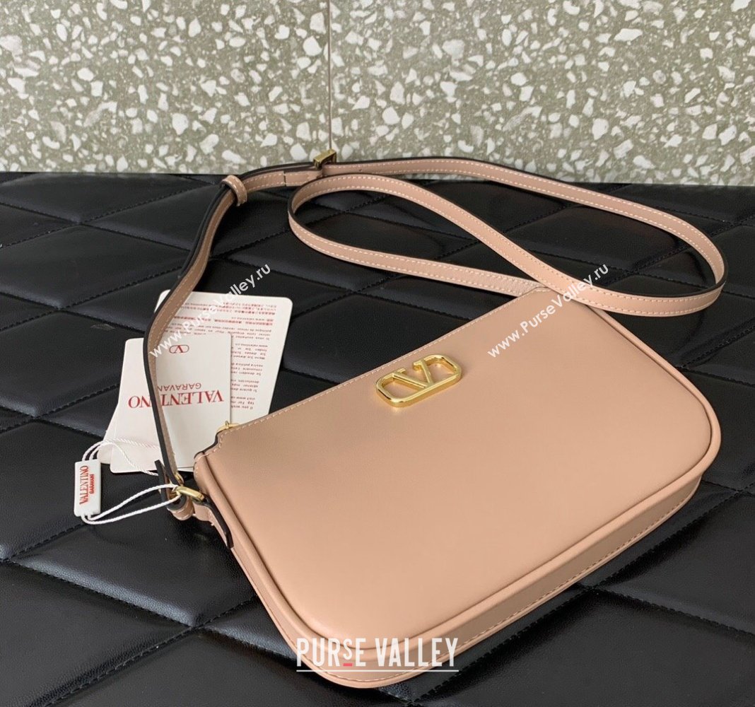 Valentino Mini VLogo Signature Calfskin Crossbody Bag Light Pink 2024 VLTN079 (LN-240624018)