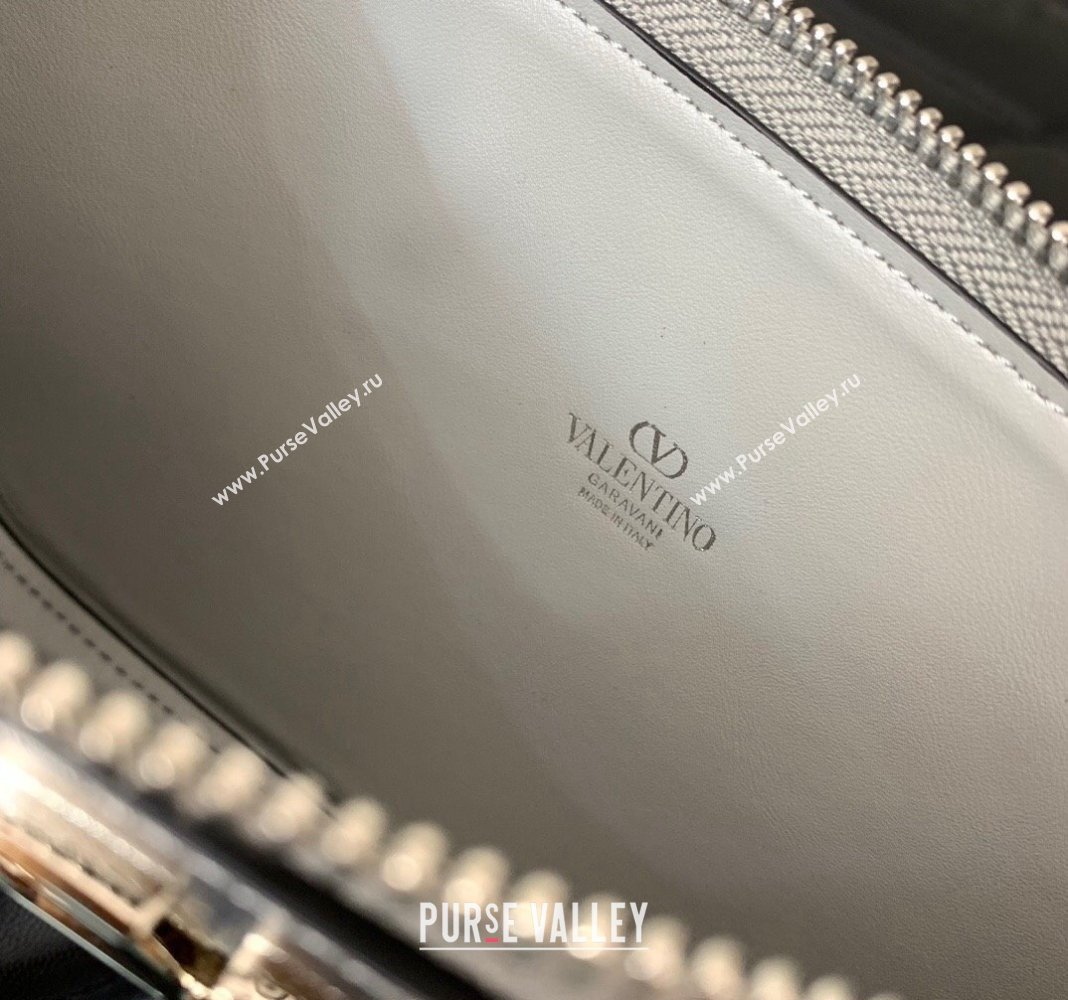 Valentino Mini VLogo Signature Calfskin Crossbody Bag Silver 2024 VLTN079 (LN-240624019)