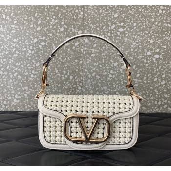 Valentino Loco Small Shoulder Bag in Woven Leather White 2024 5041 (LN-240624001)