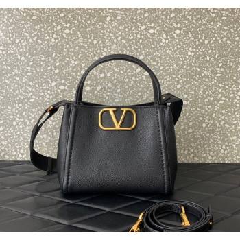 Valentino Alltime Medium Handbag in Grainy Calfskin Black 2024 0288M (LN-240624025)