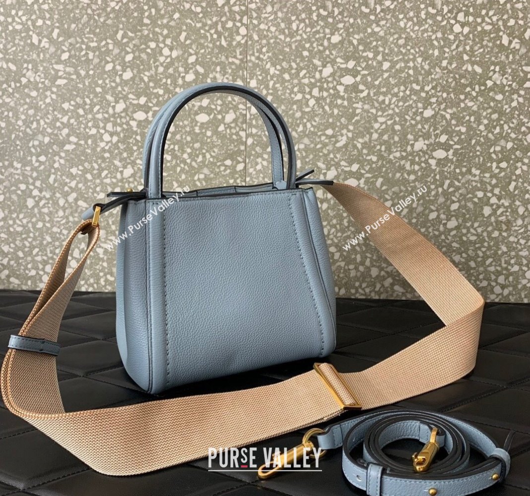 Valentino Alltime Small Handbag in Grainy Calfskin Light Blue 2024 0288S (LN-240624030)