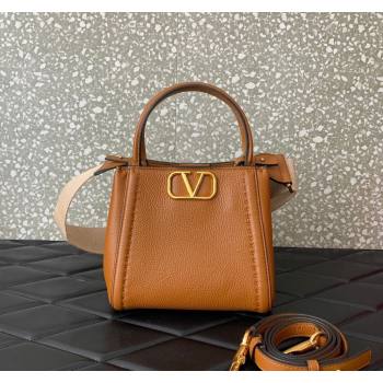 Valentino Alltime Small Handbag in Grainy Calfskin Brown 2024 0288S (LN-240624031)