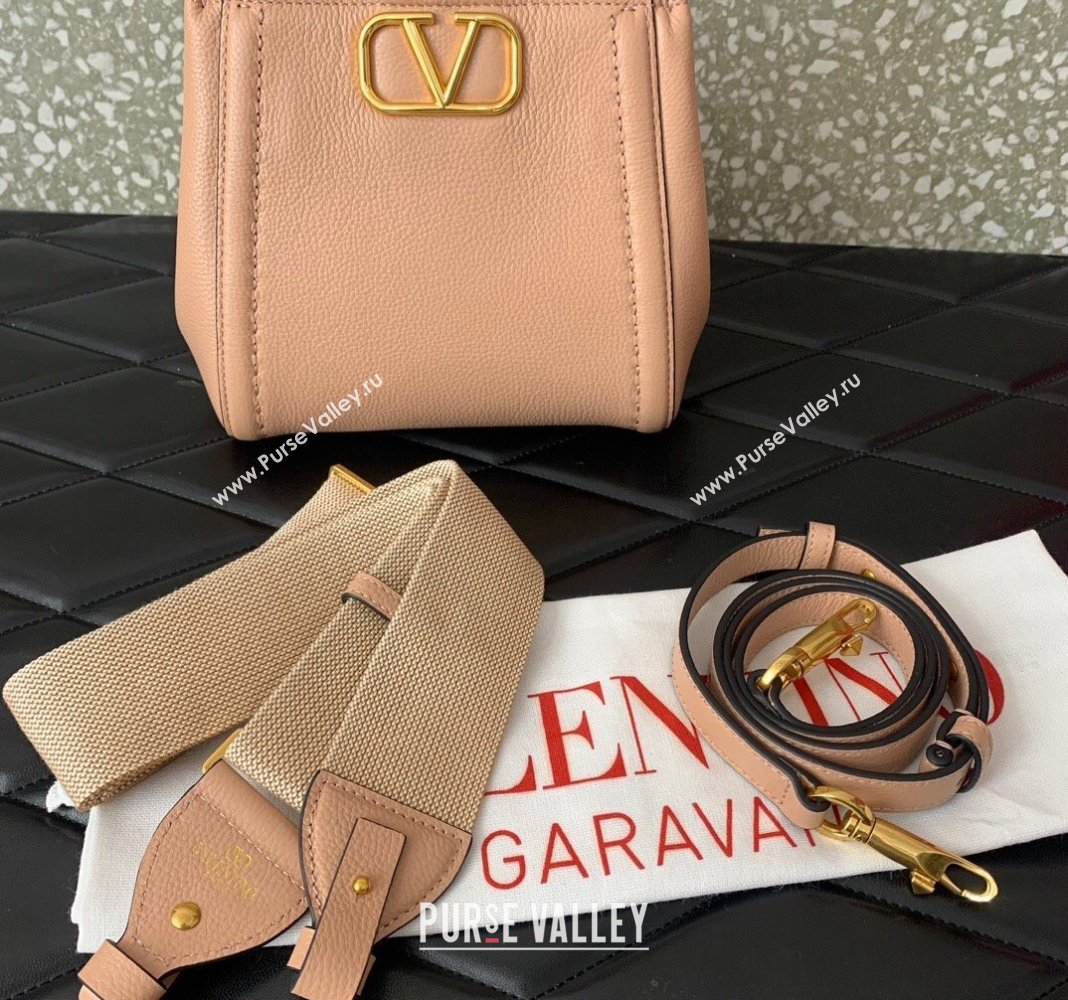 Valentino Alltime Small Handbag in Grainy Calfskin Light Pink 2024 0288S (LN-240624032)