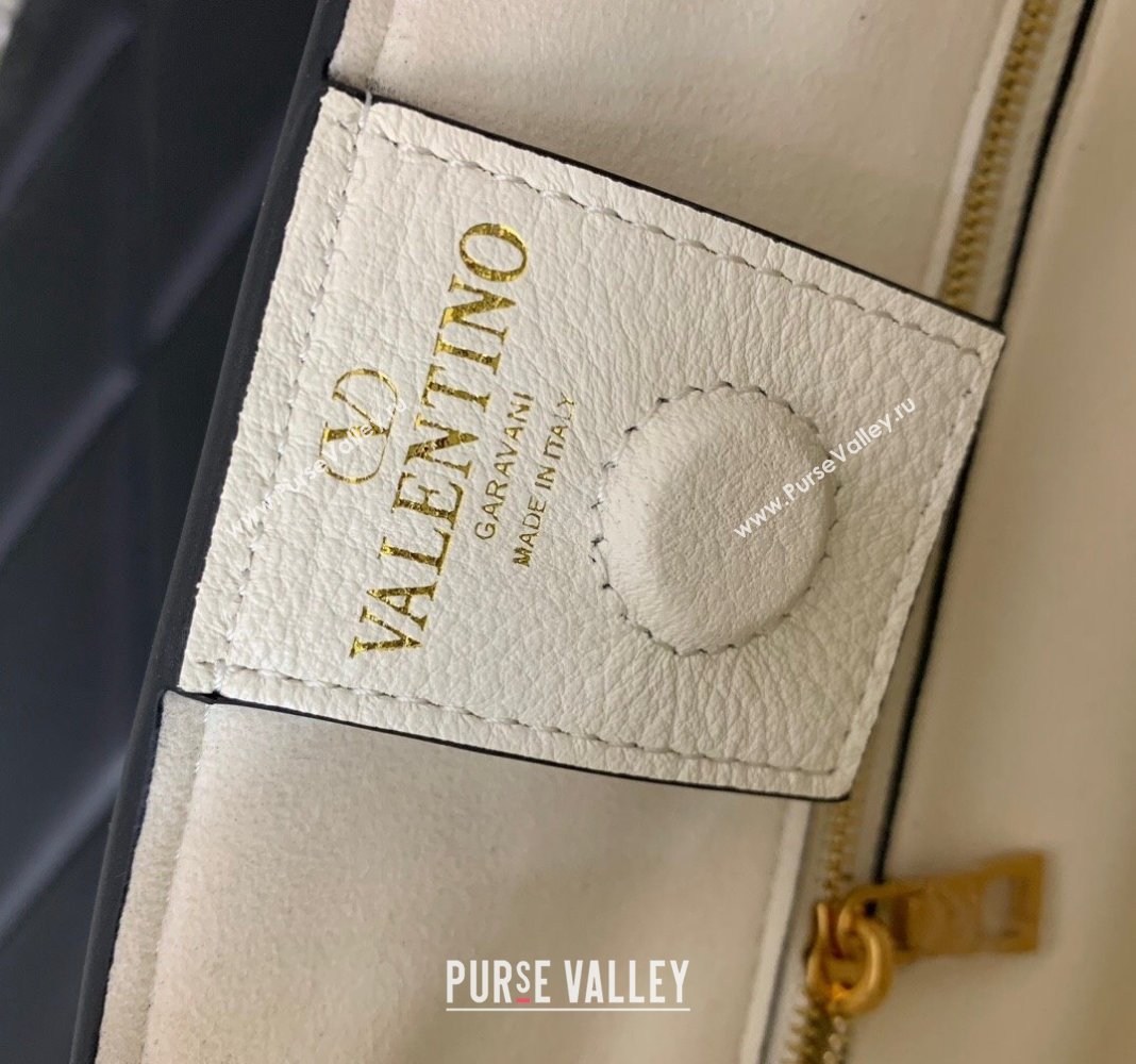 Valentino Alltime Small Handbag in Grainy Calfskin White 2024 0288S (LN-240624033)