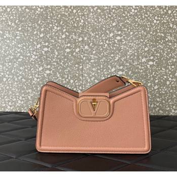 Valentino VLogo Signature Shoulder bag in Soft Grained Calfskin Rose Beige 2024 0119 (LN-240624011)