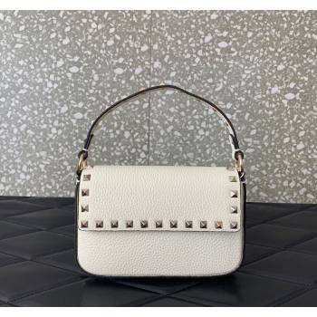 Valentino Rockstud Grainy Calfskin Pouch Mini Bag White 2024 VLTN077 (LN-240715008)