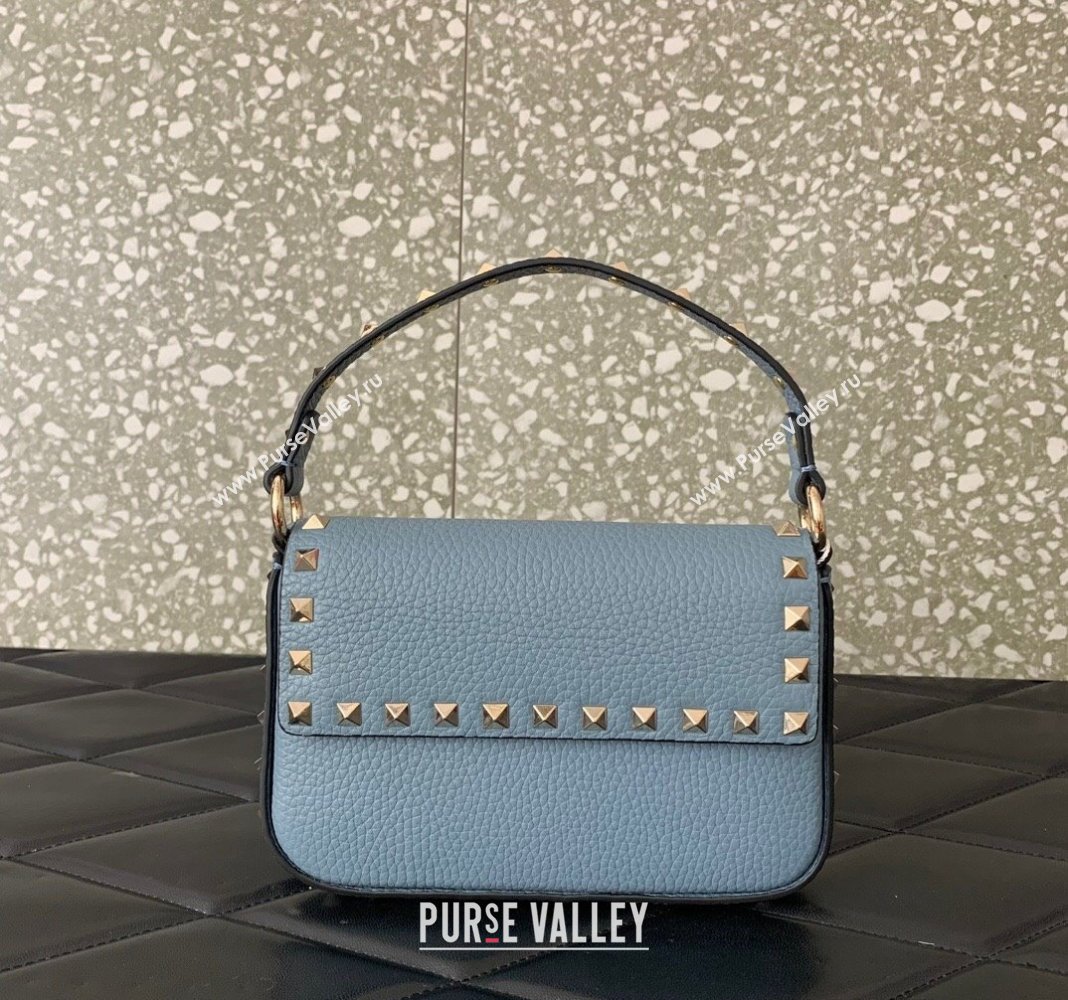 Valentino Rockstud Grainy Calfskin Pouch Mini Bag Blue 2024 VLTN077 (LN-240715009)